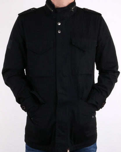 Pretty Green Cotton M65 Jacket Black