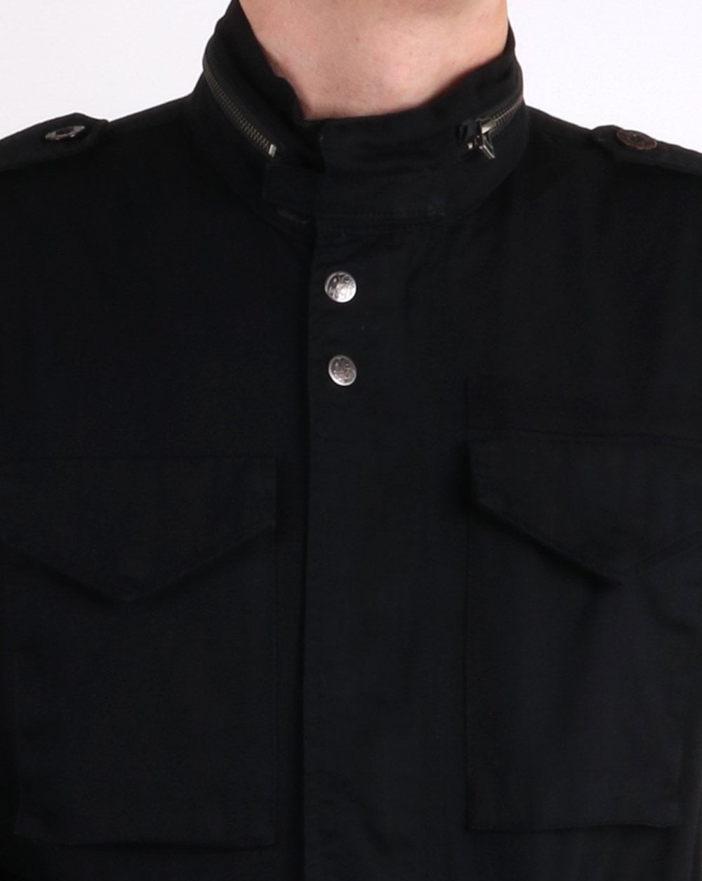 Pretty Green Cotton M65 Jacket Black