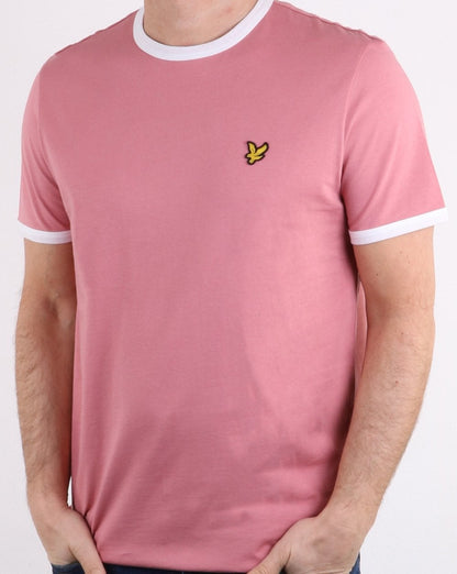 Lyle And Scott Ringer T Shirt Pink/White