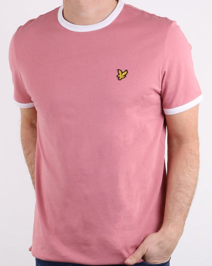 Lyle And Scott Ringer T Shirt Pink/White