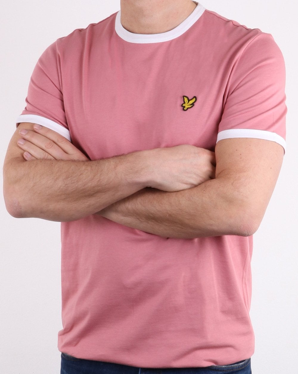 Lyle And Scott Ringer T Shirt Pink/White