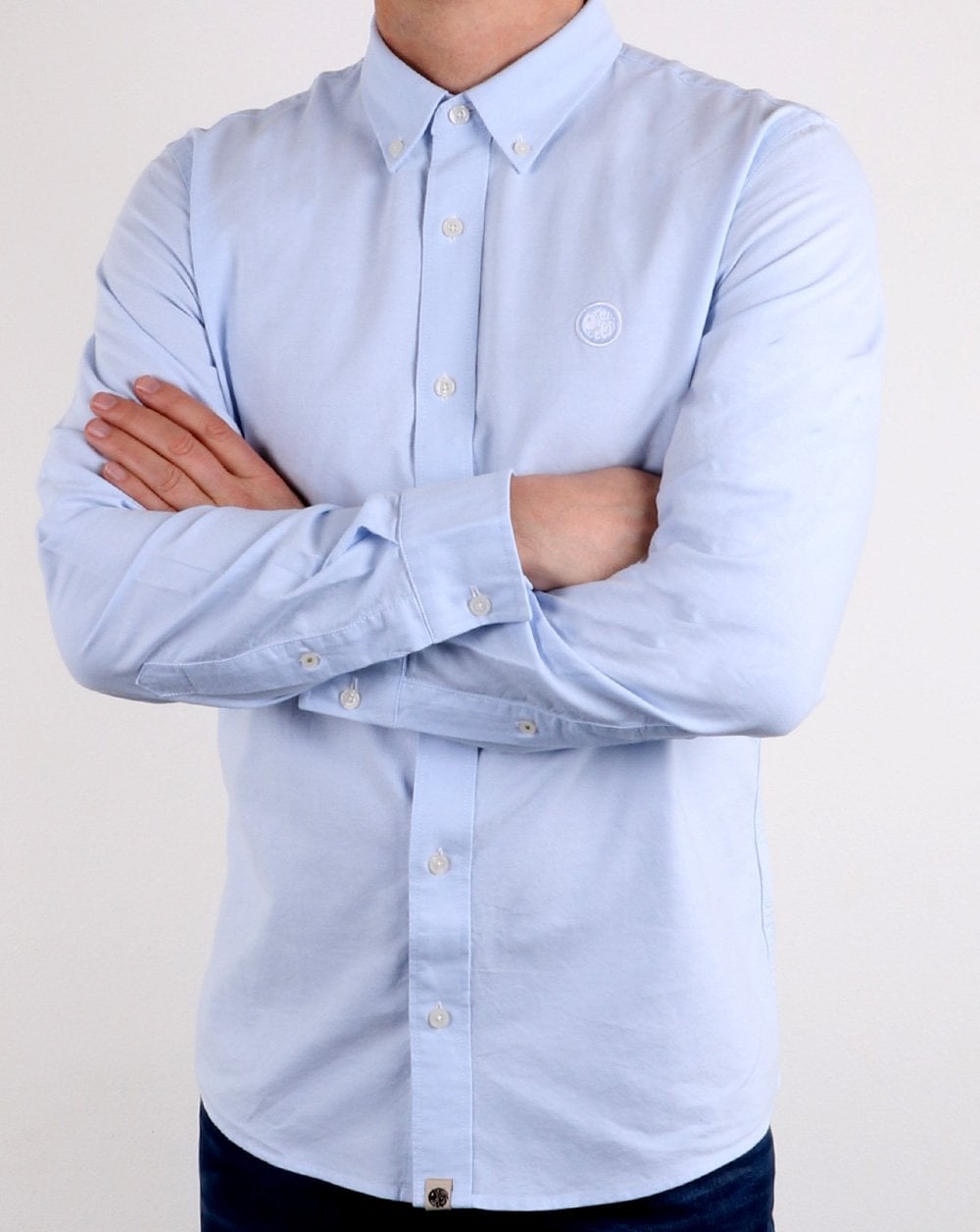 Pretty Green Classic Fit Oxford Shirt Sky Blue