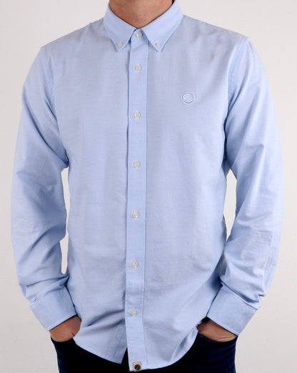 Pretty Green Classic Fit Oxford Shirt Sky Blue