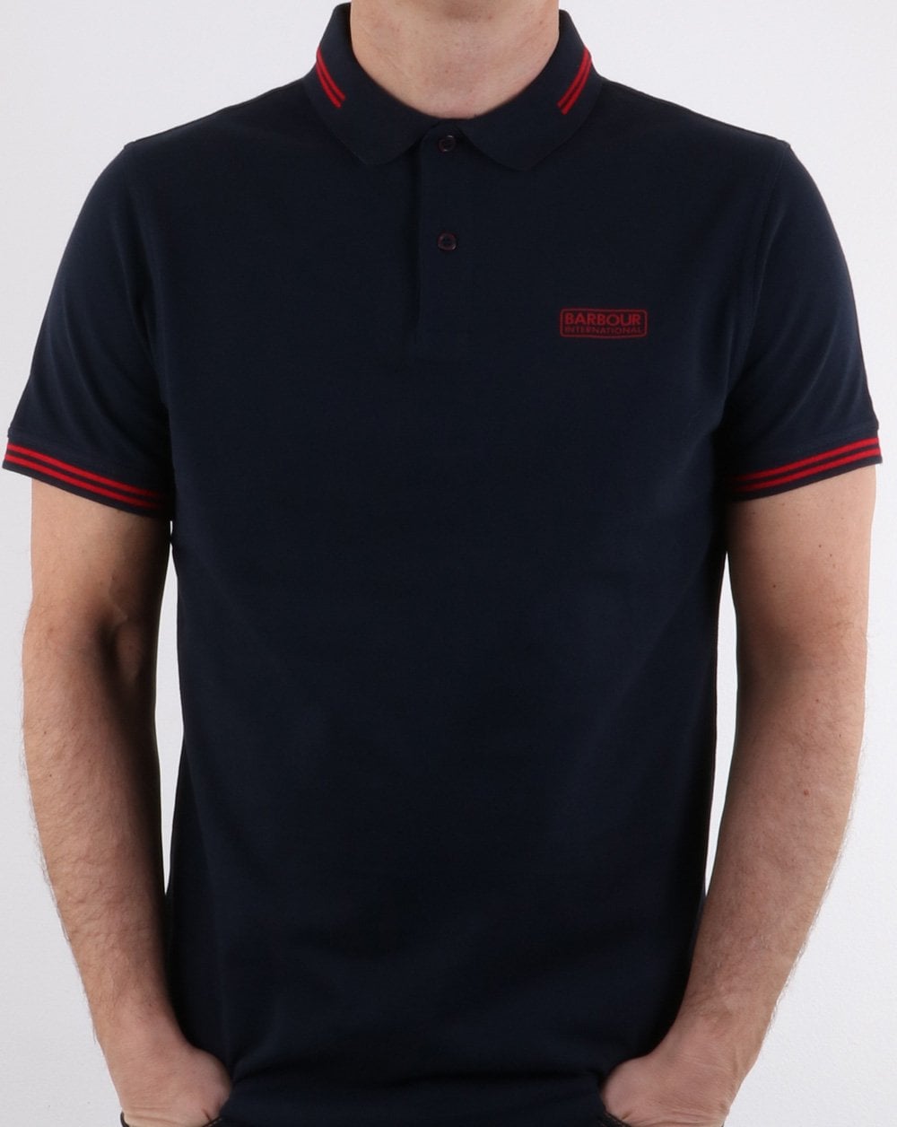 Barbour Tipped Polo Navy