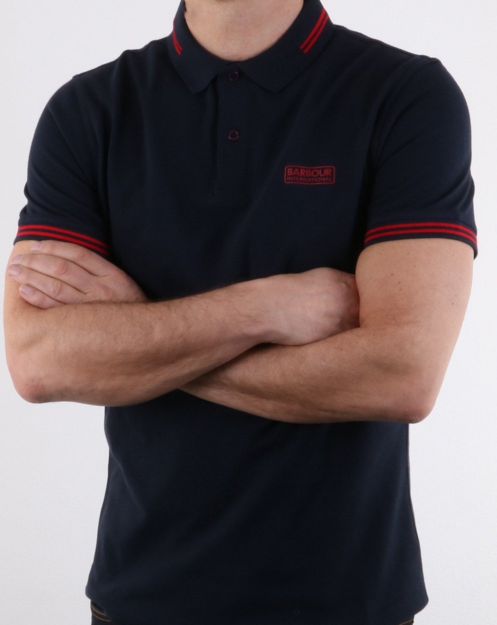 Barbour Tipped Polo Navy
