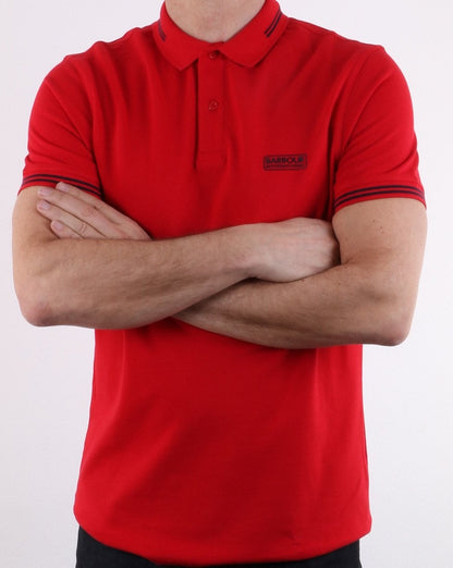 Barbour Tipped Polo Red
