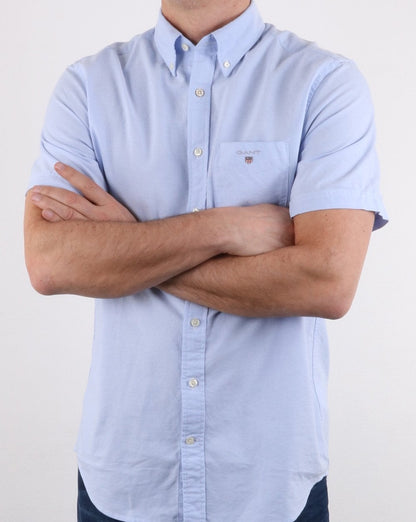 Gant The Oxford Shirt Reg Short Sleeve Shirt Capri Blue