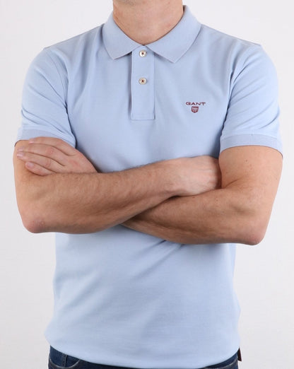 Gant Contrast Collar Polo Shirt Hamptons Blue