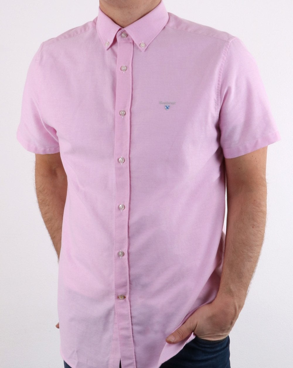 Barbour Oxford Short Sleeved Shirt Pink