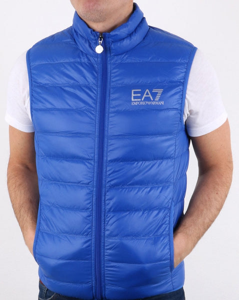 Emporio Armani EA7 Core Logo Zip Down Vest Royal Blue
