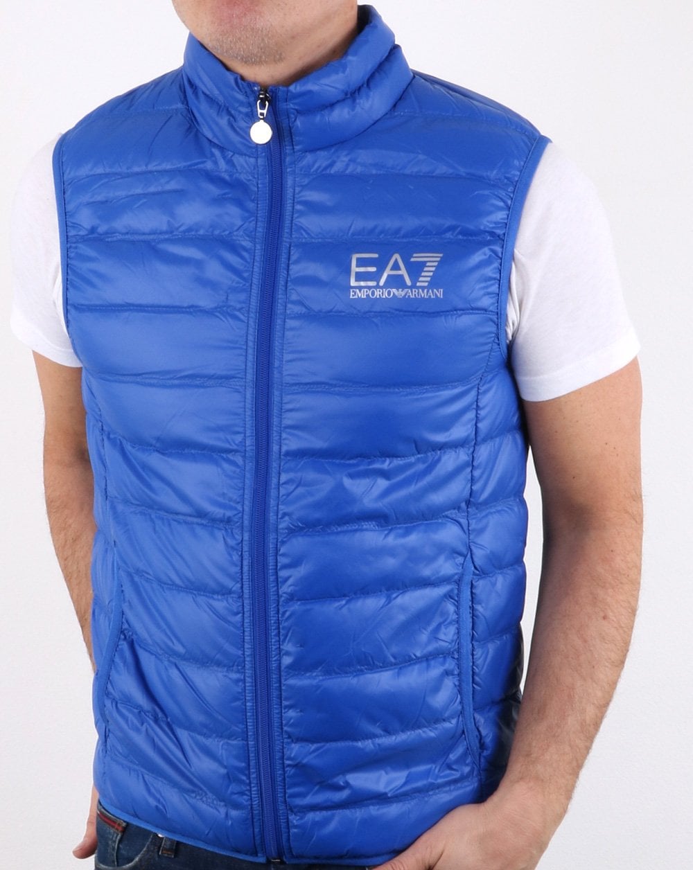 Emporio Armani EA7 Core Logo Zip Down Vest Royal Blue