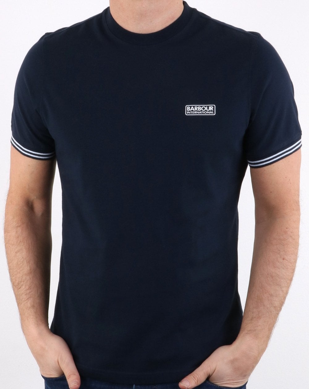 Barbour Cable Tipped Tee Navy