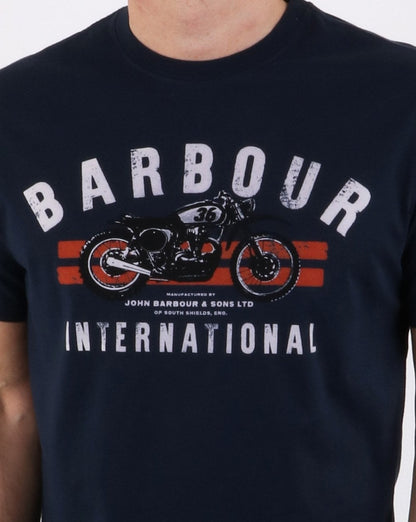 Barbour Bike Stripes Tee Navy