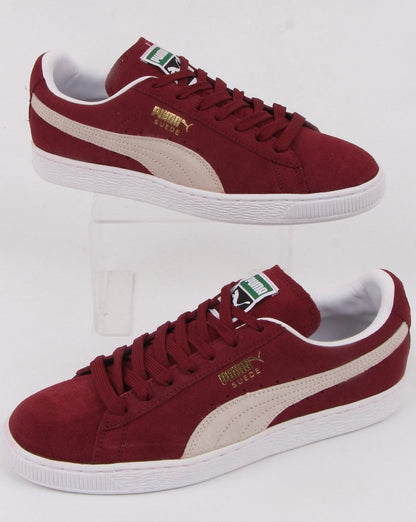 Puma Suede Classic Trainers Burgundy/white