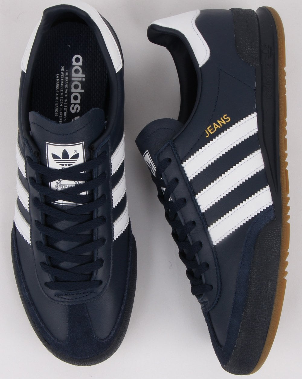 Adidas Jeans Leather Trainers Navy/white