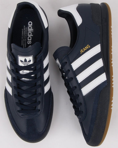 Adidas Jeans Leather Trainers Navy/white