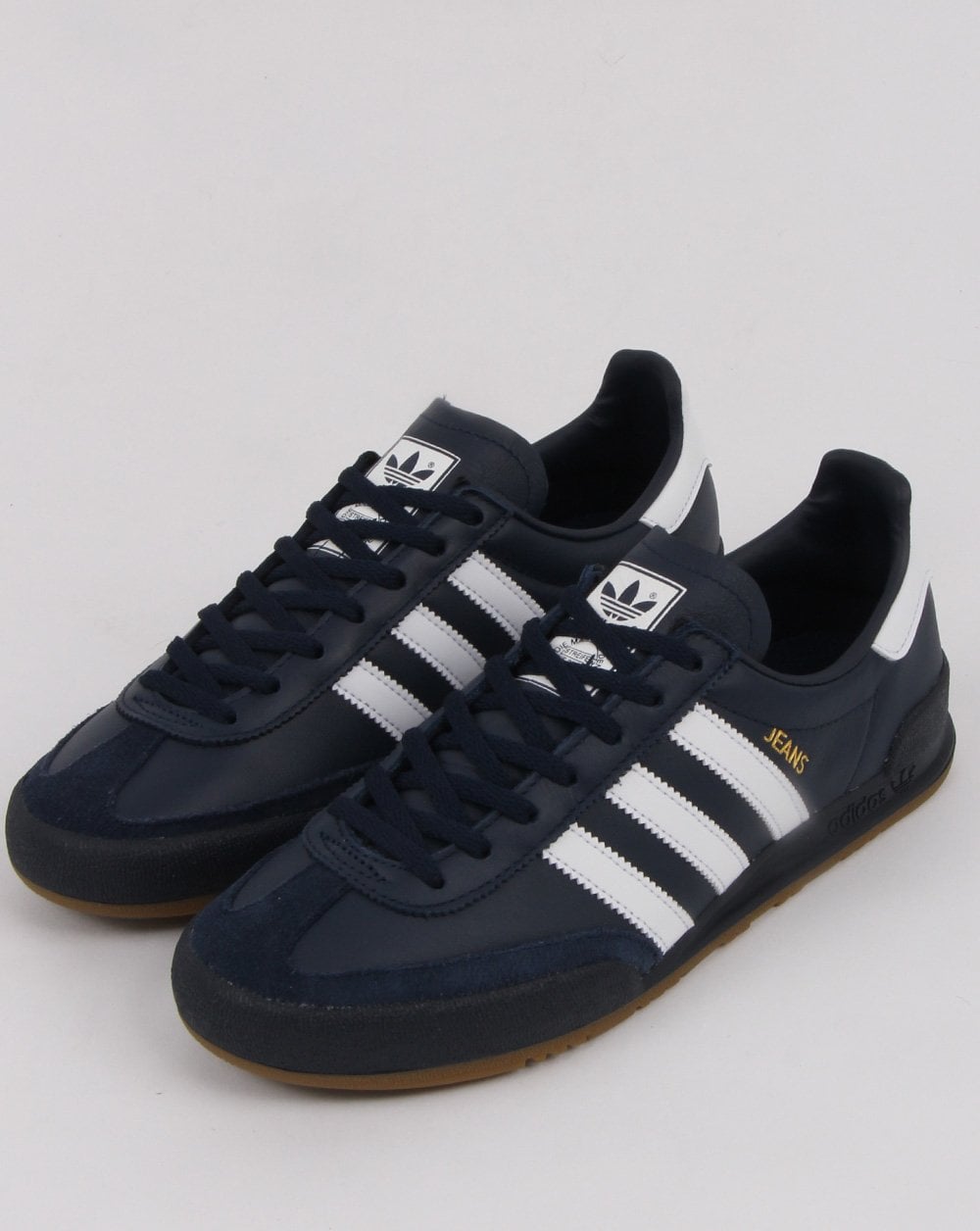 Adidas Jeans Leather Trainers Navy/white