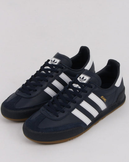 Adidas Jeans Leather Trainers Navy/white