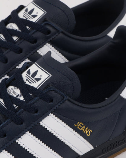 Adidas Jeans Leather Trainers Navy/white
