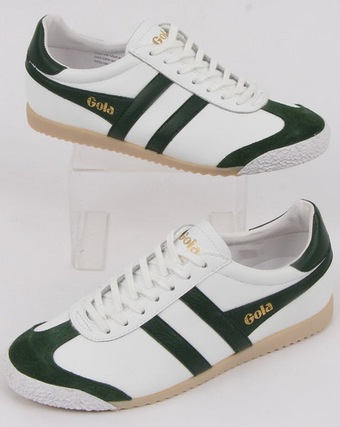 Gola Harrier 60s-70s Leather Trainer White/green