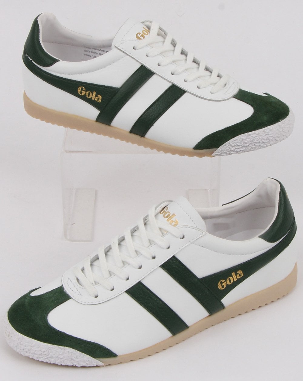 Gola Harrier 60s-70s Leather Trainer White/green