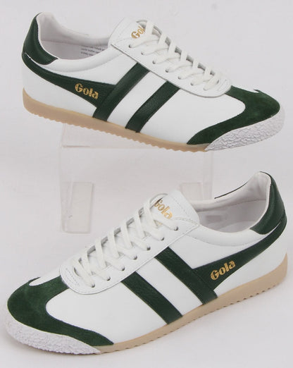 Gola Harrier 60s-70s Leather Trainer White/green