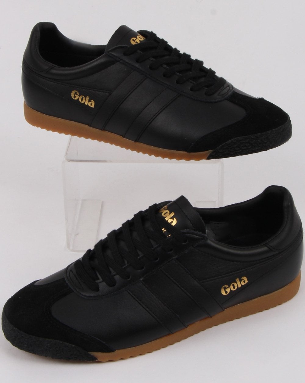 Gola Harrier 50 Leather Trainer Black/black