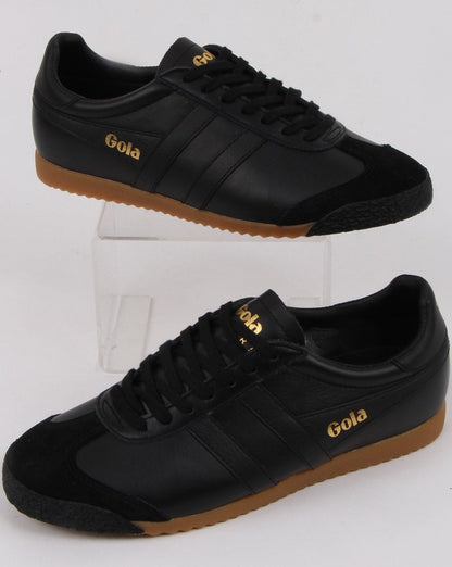 Gola Harrier 50 Leather Trainer Black/black