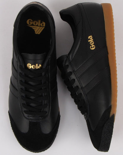 Gola Harrier 50 Leather Trainer Black/black