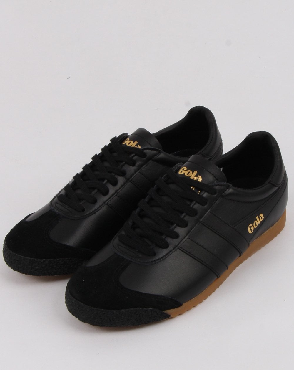 Gola Harrier 50 Leather Trainer Black/black