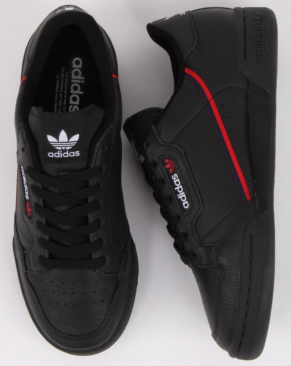 Adidas Continental 80 Trainers Black/scarlet/navy