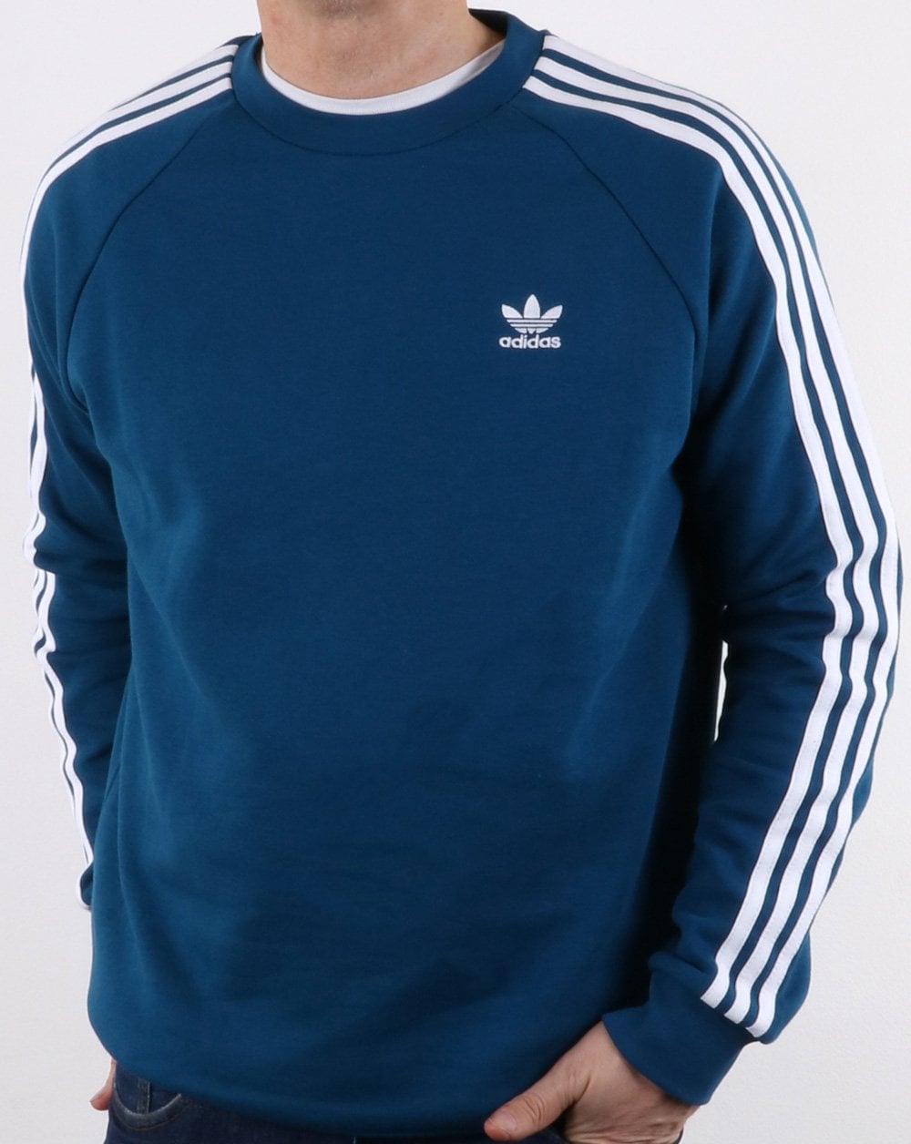 Adidas Originals 3 Stripes Crew Sweat Deep Blue