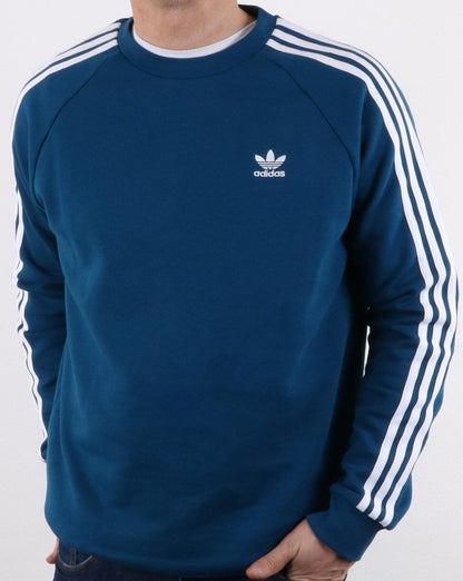 Adidas Originals 3 Stripes Crew Sweat Deep Blue