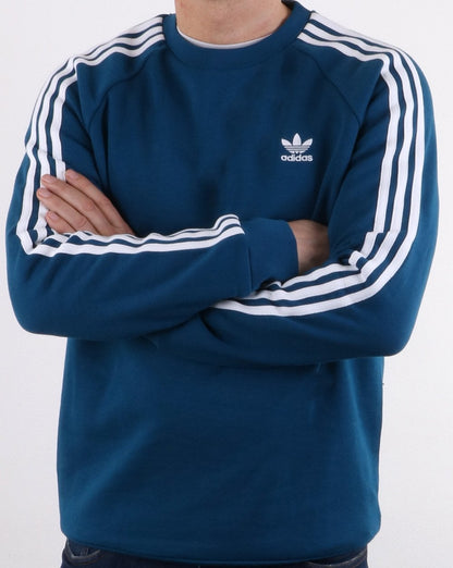 Adidas Originals 3 Stripes Crew Sweat Deep Blue