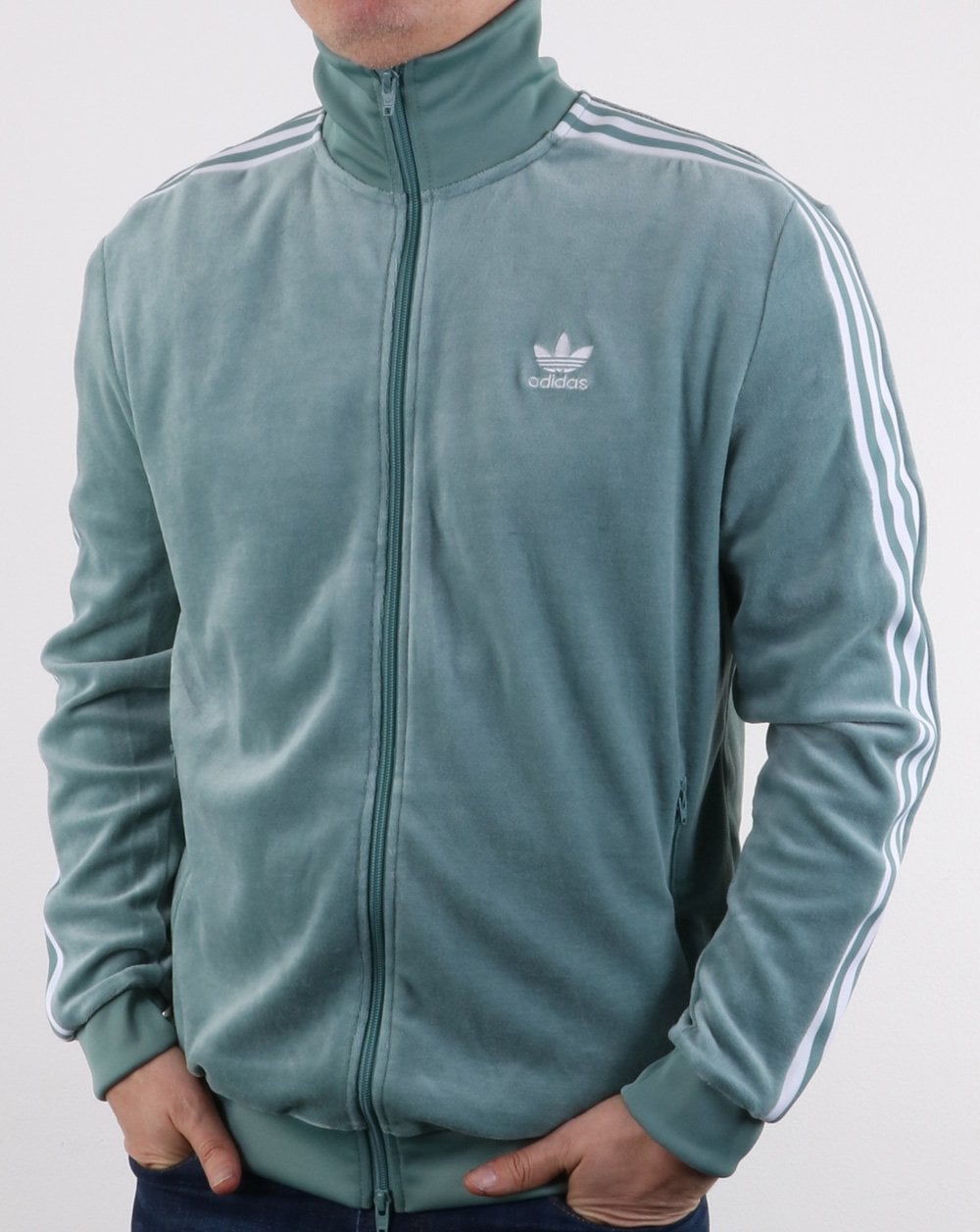 Adidas Originals Velour Track Top Vapour Steel