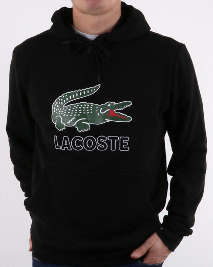 Lacoste Hooded Logo Sweatshirt Black