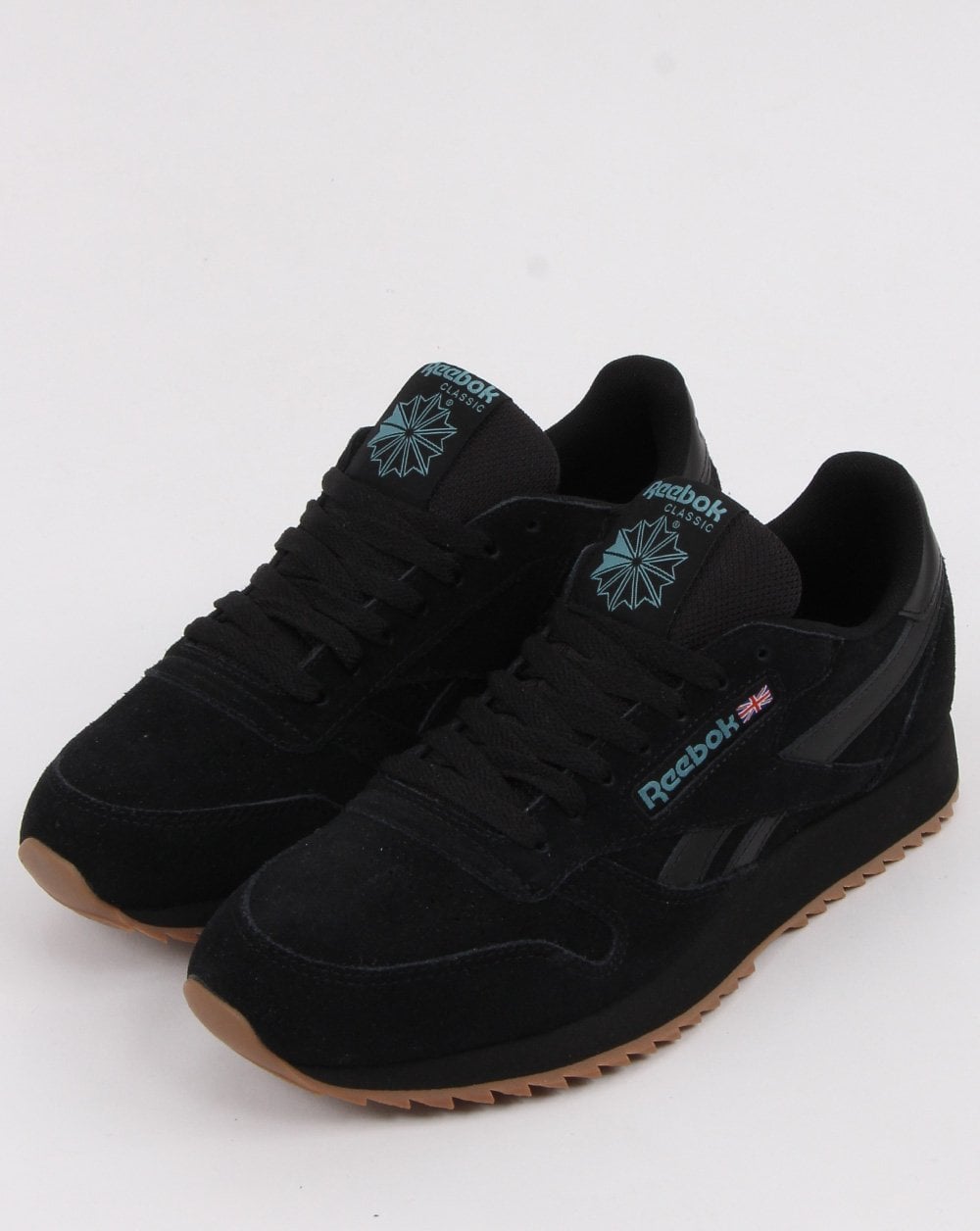 Reebok Classic Leather Trainers Black/Mineral Mist