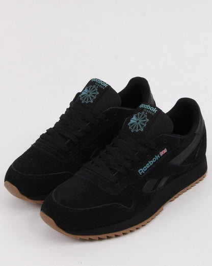 Reebok Classic Leather Trainers Black/Mineral Mist