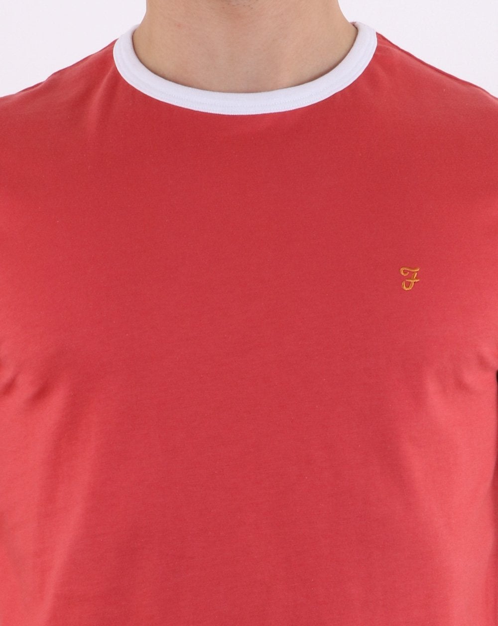 Farah Groves Ringer T Shirt Red Coat