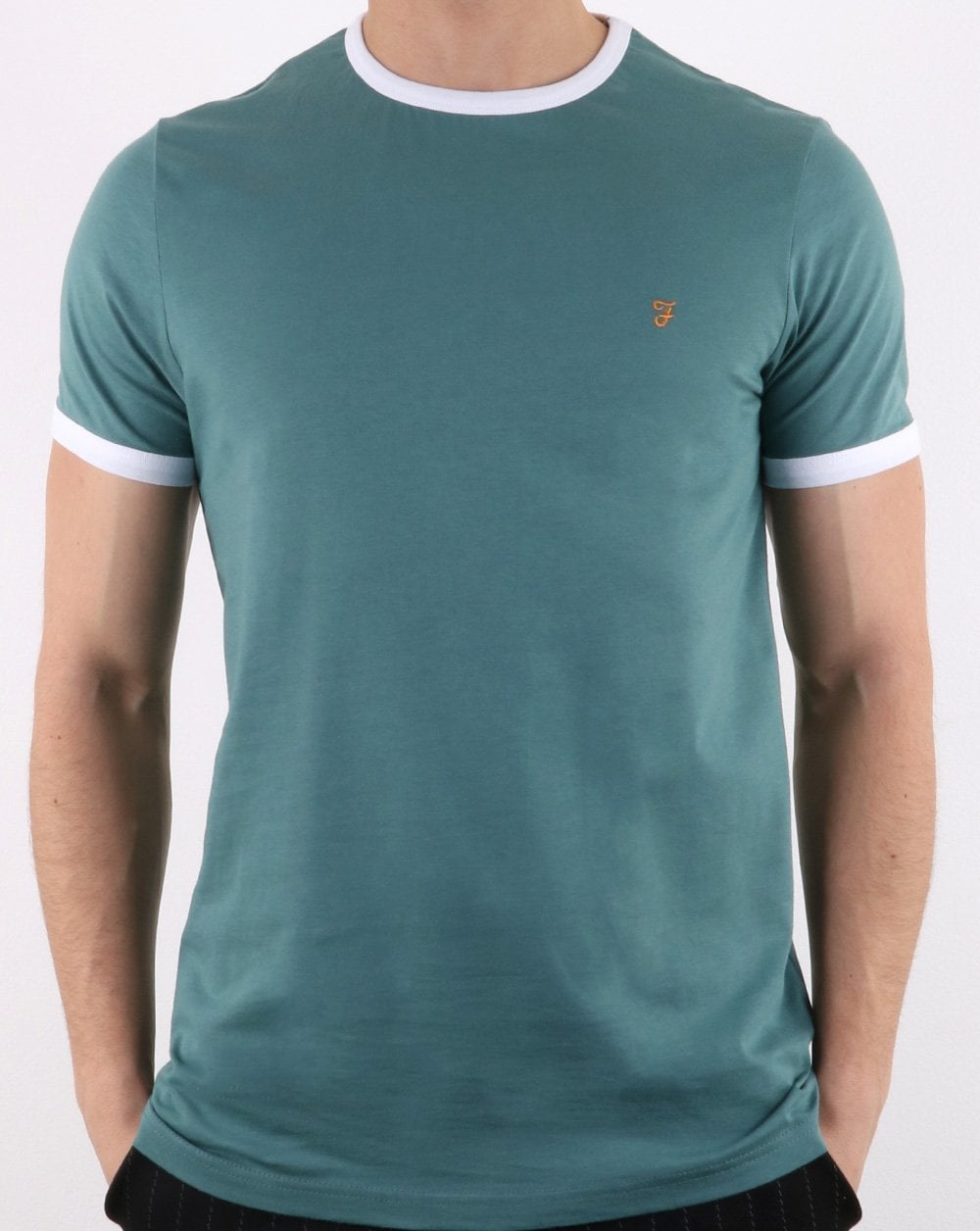 Farah Groves Ringer T Shirt Green