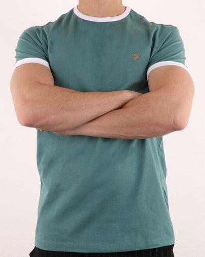 Farah Groves Ringer T Shirt Green