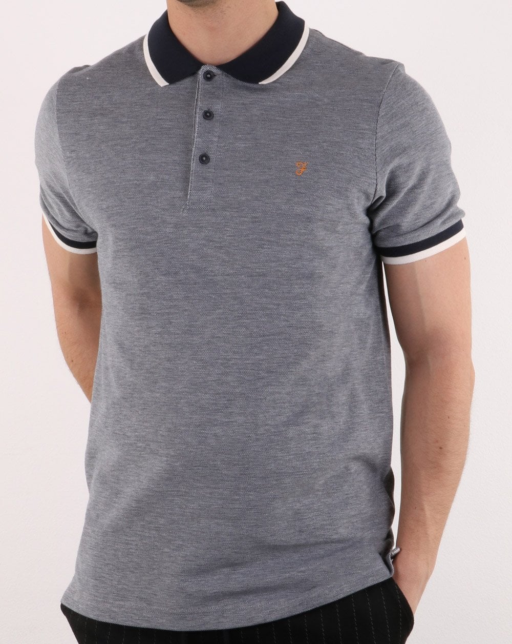 Farah Basel Pique Polo True Navy