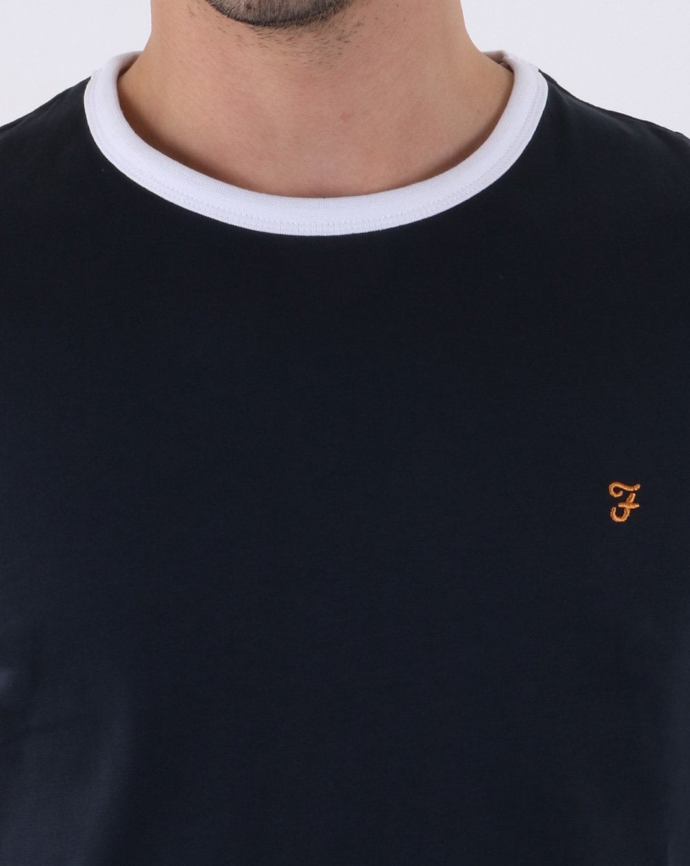 Farah Groves Ringer T Shirt True Navy