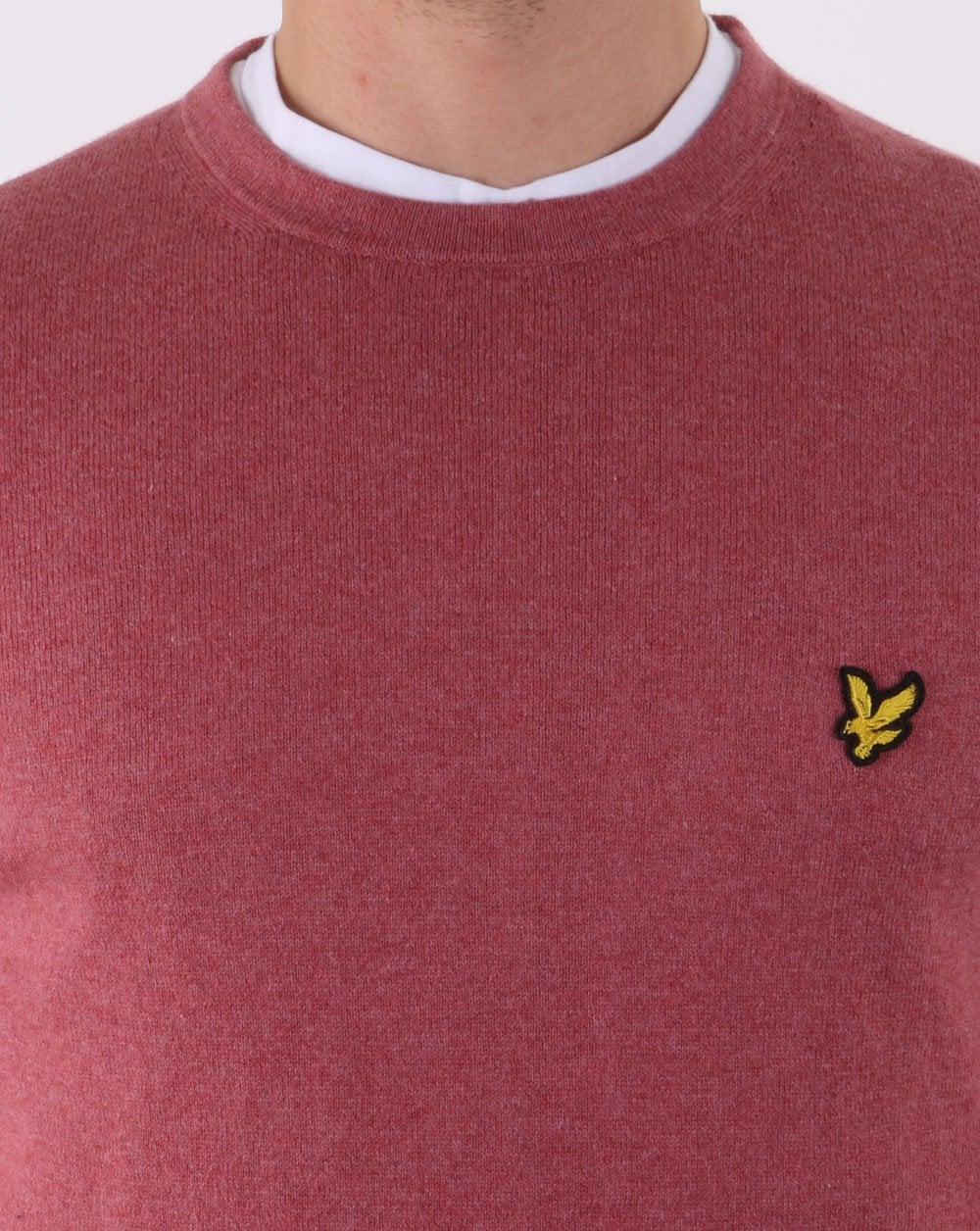 Lyle And Scott Cotton Merino Crew Jumper Pink Shadow Marl