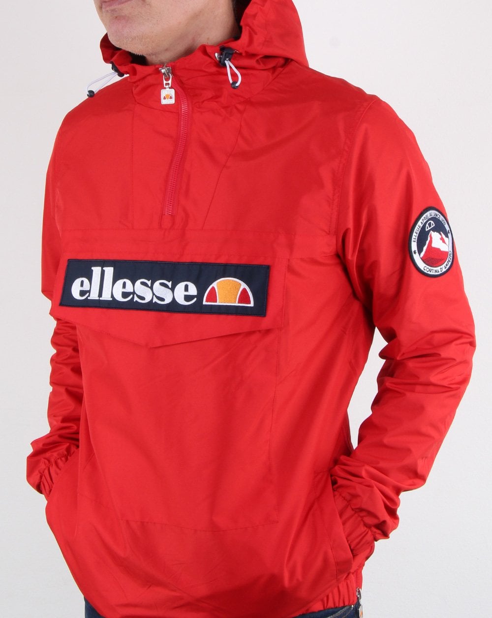 Ellesse Quarter Zip Overhead Jacket Scarlet Red