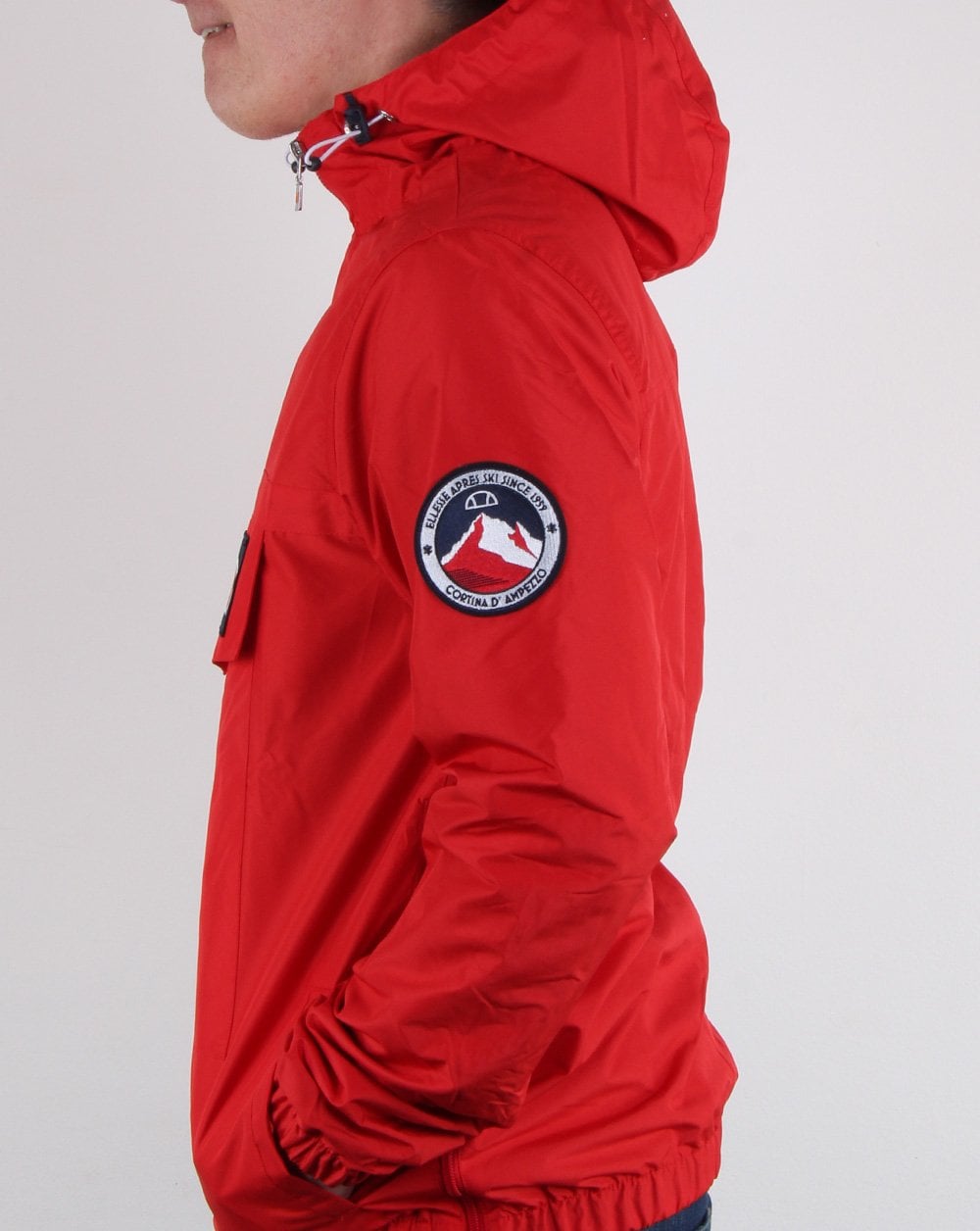 Ellesse Quarter Zip Overhead Jacket Scarlet Red