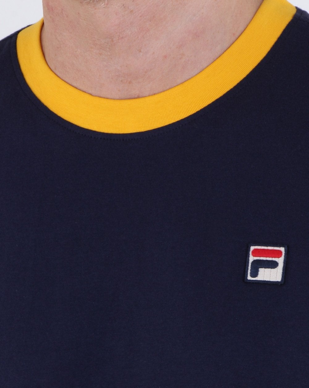 Fila Vintage Ringer T Shirt Navy/Gold