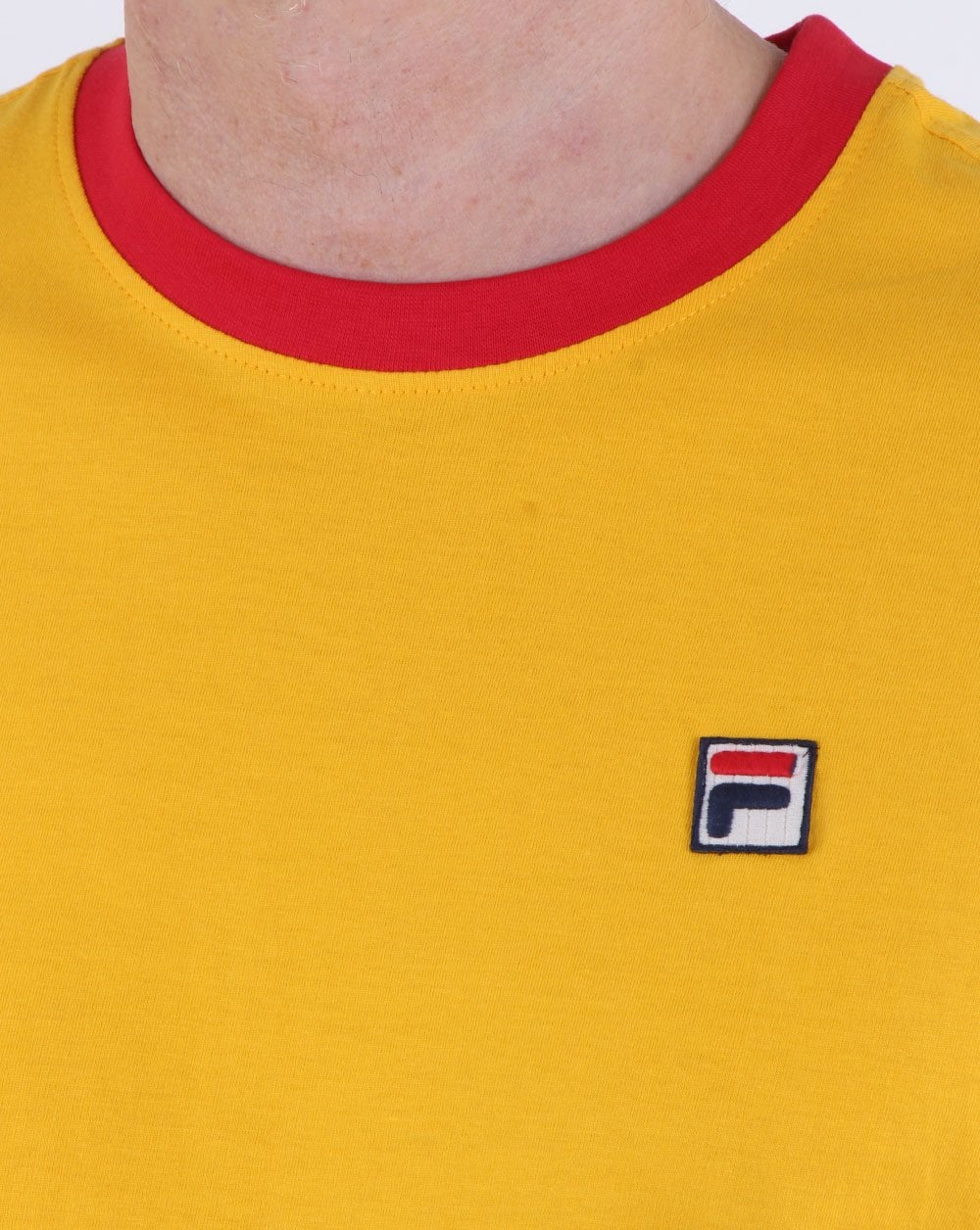 Fila Vintage Ringer T Shirt Yellow/Red