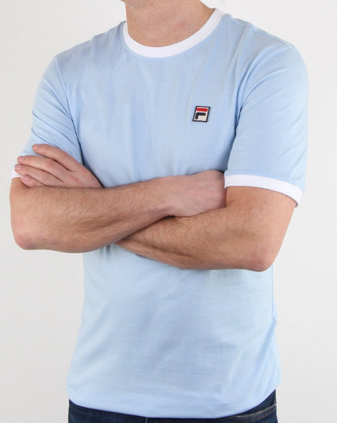 Fila Vintage Ringer T Shirt Sky Blue/white