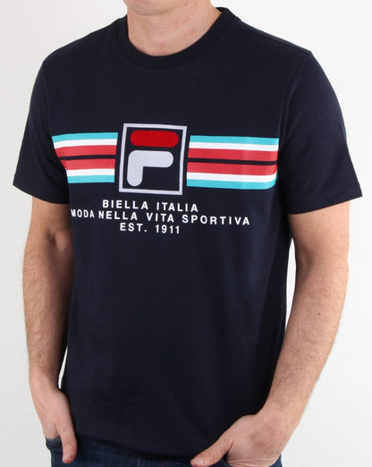 Fila Vintage Mercedes T Shirt Navy